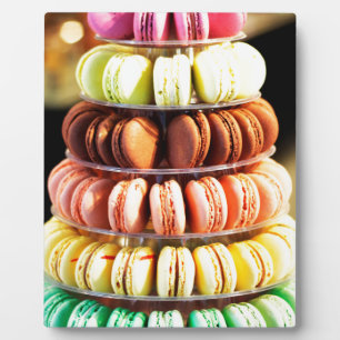 Placa Expositora Pastel Rainbow Stacked French Macaron Cookies