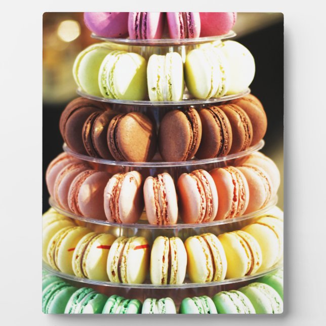 Placa Expositora Pastel Rainbow Stacked French Macaron Cookies (Frente)