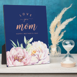 Placa Expositora Pastel Watercolor Florals Te Ama Mamá Minimalista