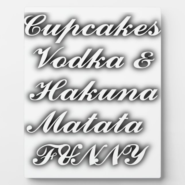 Placa Expositora Pasteles Vodka Hakuna Matata FUNNY (Frente)