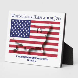 Placa Expositora PATRIOTA 4 DE JULIO Personalizado Christian