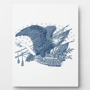 Placa Expositora Patriótico vintage gritando águila Flechas de la b