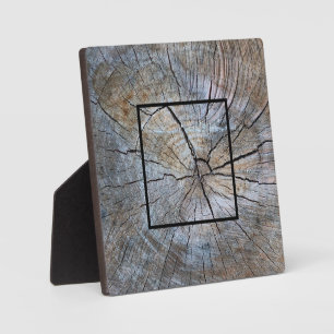 Placa Expositora Patrón de anillo de árbol rústico de grano de made