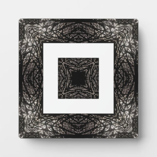 Placa Expositora Patrón de árbol blanco y negro