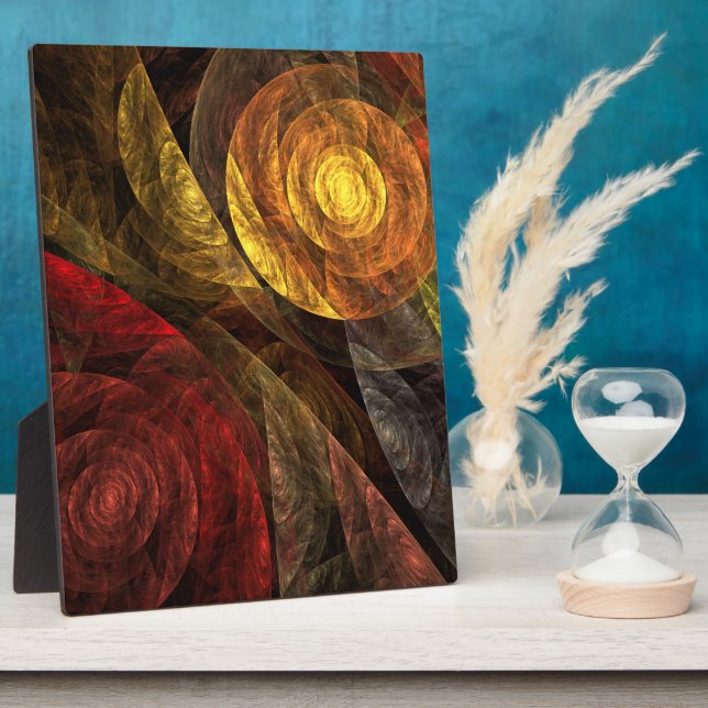 Placa Expositora Patrón de Arte Abstracto Floral Moderno de Flor So (Lado)