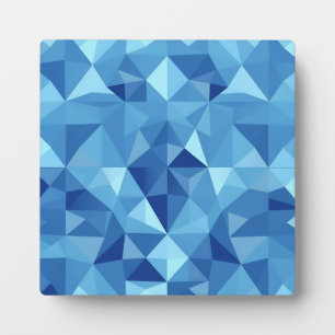 Placa Expositora Patrón de baldosas de mosaico geométrico azul