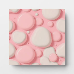 Placa Expositora Patrón de burbuja 3D rosa blanco abstracto pastel