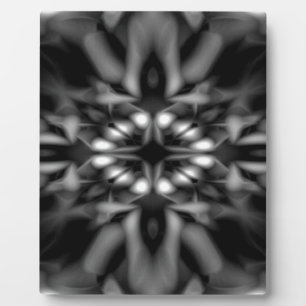 Placa Expositora Patrón de caleidoscopio blanco y negro