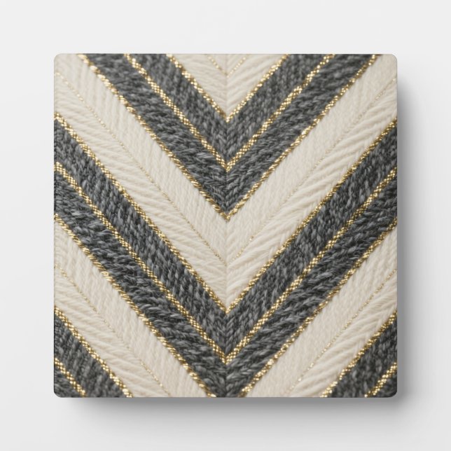 Placa Expositora Patrón de Chevron Zigzag Glam (Frente)