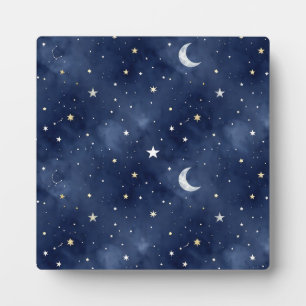 Placa Expositora Patrón de constelaciones de luna de noche estrella