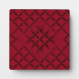 Placa Expositora Patrón de Cuero Acolchado Rojo Intenso