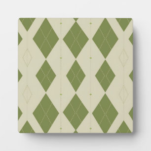 Placa Expositora Patrón de diamante argyle verde oliva