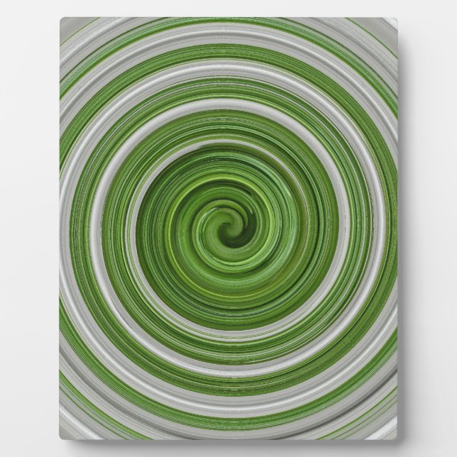 Placa Expositora Patrón de espiral verde-blanco (Frente)