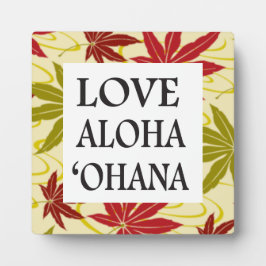 Placa Expositora PATRÓN DE HOJA DE ARCE JAPONÉS EN CREMA- "Ohana"