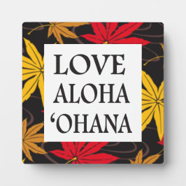 Placa Expositora PATRÓN DE HOJA DE ARCE JAPONÉS EN NEGRO- "Ohana"