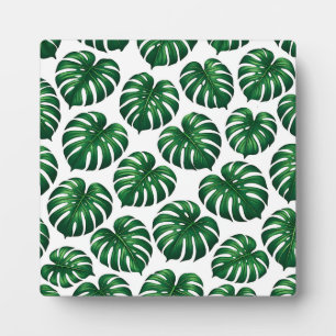 Placa Expositora Patrón de hoja tropical de Monstera