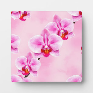 Placa Expositora Patrón de orquídea rosa floral tropical suave past