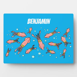 Placa Expositora Patrón de personalizado de calamar rosa gracioso