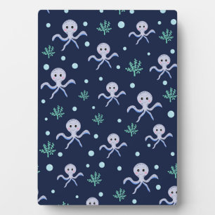 Placa Expositora Patrón de pulpo bajo el mar