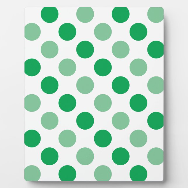 Placa Expositora Patrón de puntos de polka verde (Frente)