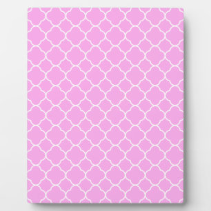 Placa Expositora Patrón De Quatrefoil Rosa Y Blanco
