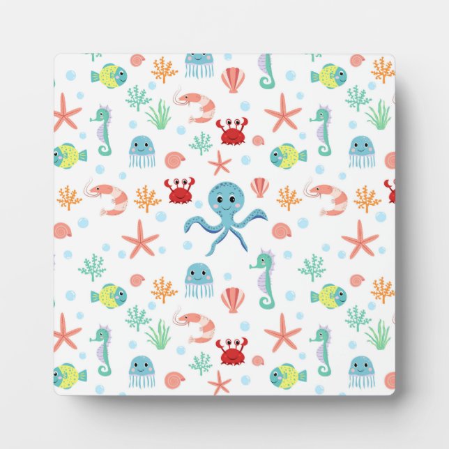 Placa Expositora patrón del mundo marino (Frente)