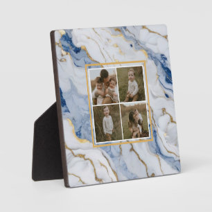 Placa Expositora Patrón elegante de granito de mármol dorado blanco