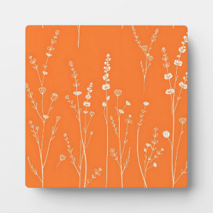 Placa Expositora Patrón Mínimo de Flor Silvestre Naranja Quemada