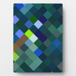 Placa Expositora Patrón Pixelado - Azul