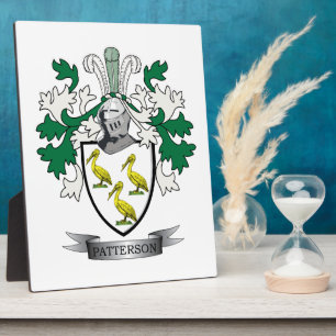Placa Expositora Patterson Family Crest Coat of Arms