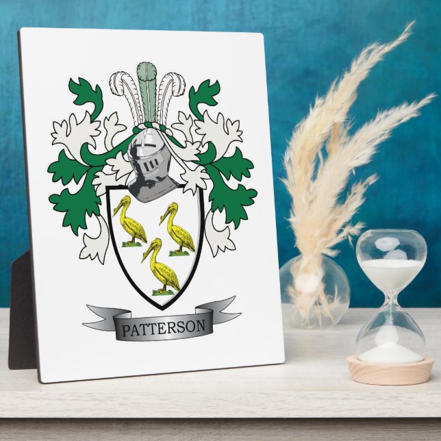 Placa Expositora Patterson Family Crest Coat of Arms (Lado)
