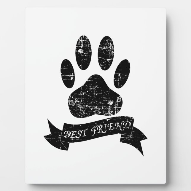 Placa Expositora Paw De Perro Con Lazo (Frente)