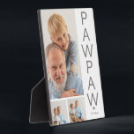 Placa Expositora Pawpaw moderno de 3 fotos<br><div class="desc">Una placa moderna de collage de fotos,  perfecta como regalo para el Día del Padre,  cumpleaños,  navidades o cualquier otra ocasión. La placa de la foto contiene 3 fotos,  un tipo de letra negrita en gris que dice 'PAWPAW' y 'EST: 20XX.</div>