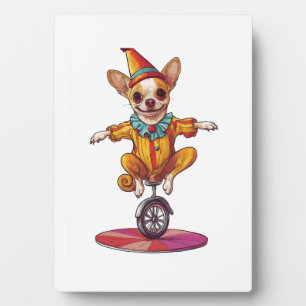 Placa Expositora Payaso Chihuahua � Perro Divertido de Circo