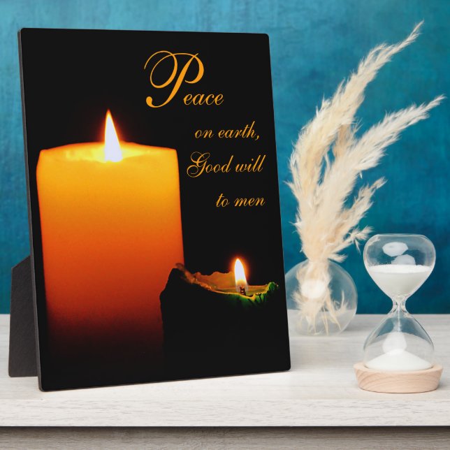 Placa Expositora Paz, en la Tierra, buena voluntad para los hombres (Lado)