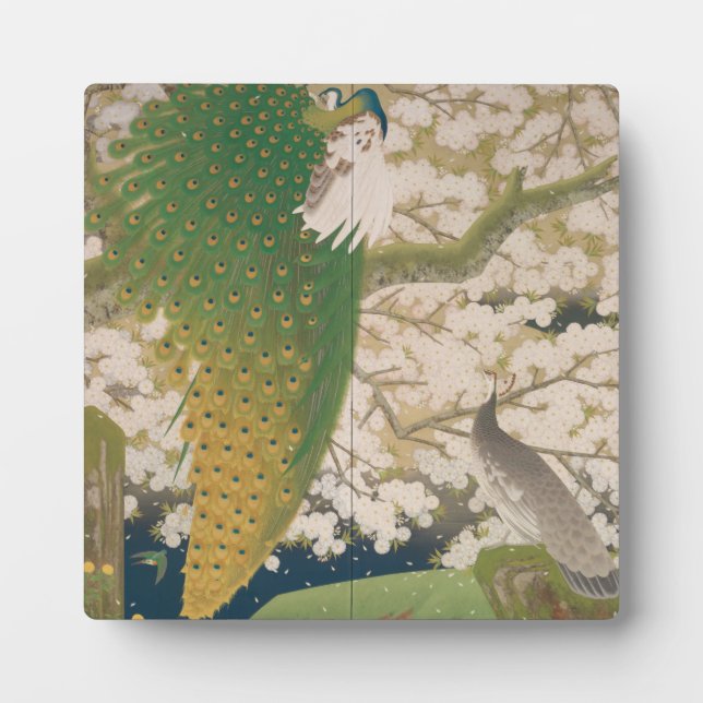 Placa Expositora Peacocks and Cherry Tree (1925) (Frente)