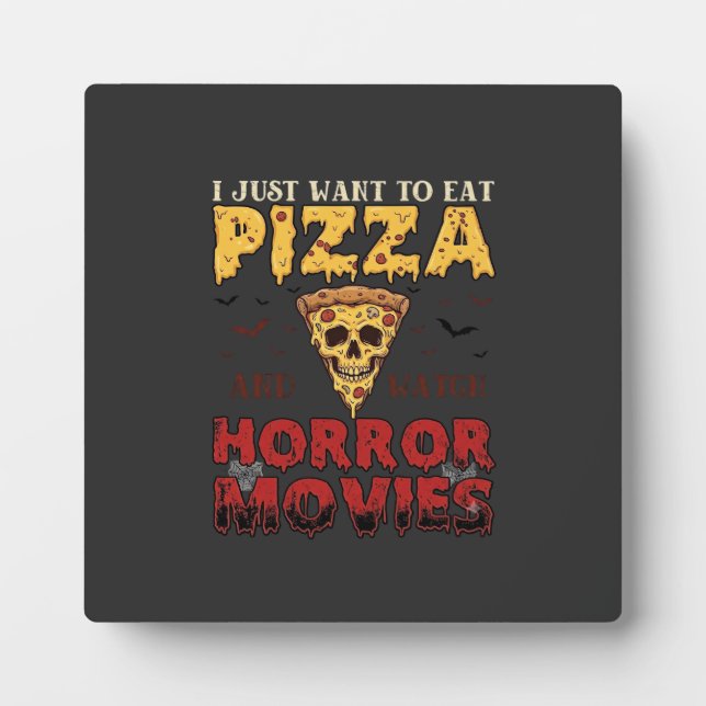 Placa Expositora Películas de terror de pizza Halloween Calavera Mu (Frente)