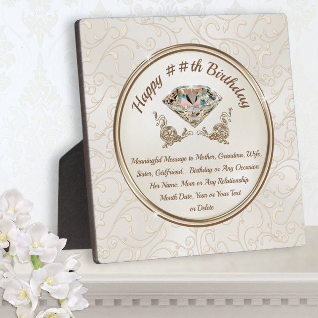 Placa Expositora Pensador personalizado para ella, cumpleaños Perso (Sentimental birthday gifts. Thoughtful personalized gifts for mom. Sentimental gifts for mum. 60 yr)