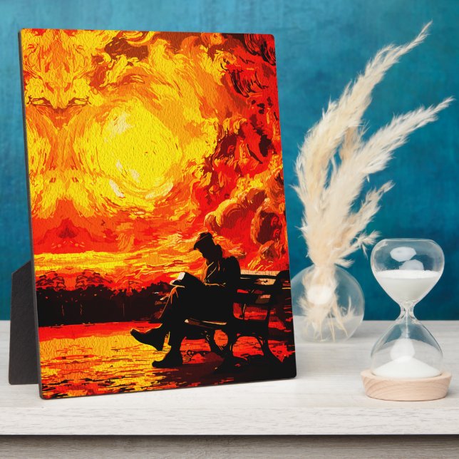 Placa Expositora Pensamiento perdido - Reflexión surrealista sobre  (Lado)