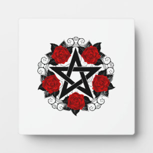 Placa Expositora Pentagram con rosas rojas