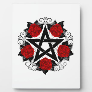 Placa Expositora Pentagram con rosas rojas