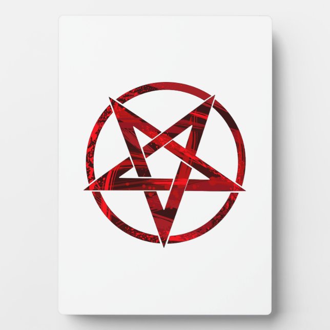 Placa Expositora Pentagrama del Diablo Rojo (Frente)