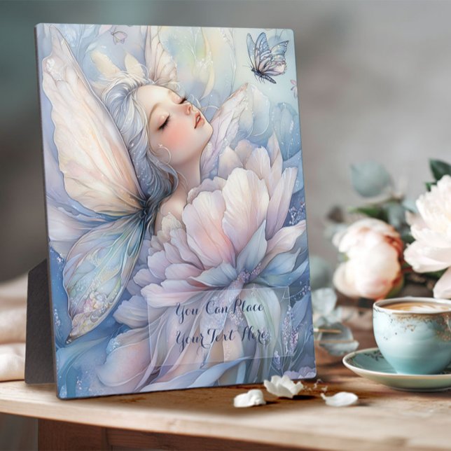 Placa Expositora Peony Of The Dawn (peony Of The Dawn Plaque on a romantic table next to a cup of cappuccino)