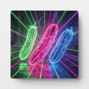 Placa Expositora Pepinos Neon Cyberpunk Brillantes