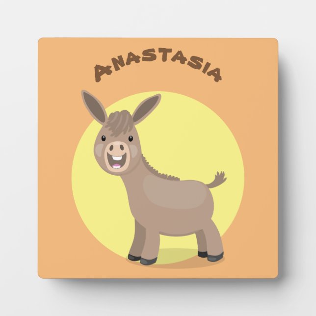 Placa Expositora Pequeño y feliz ilustracion de personalizado de bu (Frente)