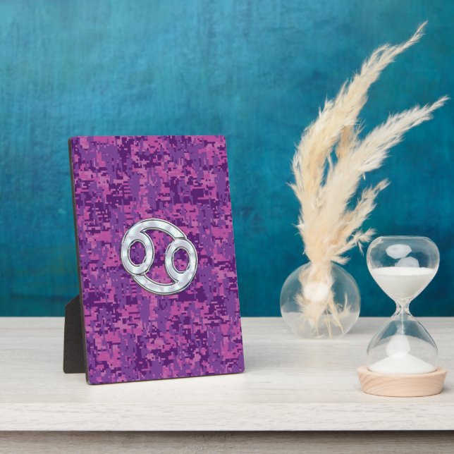 Placa Expositora Perla como cáncer Rótulo Zodiaco en camo digital (Lado)