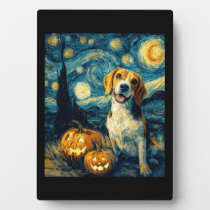 Placa Expositora Perro beagle lindo de Halloween Jack O Linterna Ca