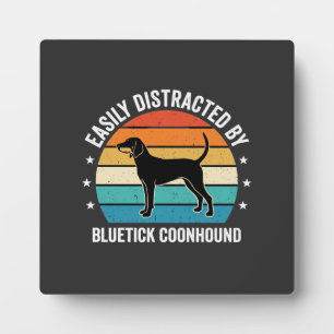 Placa Expositora Perro Bluetick Coonhound Atardecer Retro