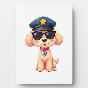 Placa Expositora Perro Caniche Policía Anime Chibi