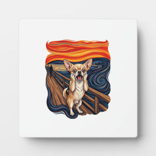 Placa Expositora Perro Chihuahua Gritando Grito Puente_1